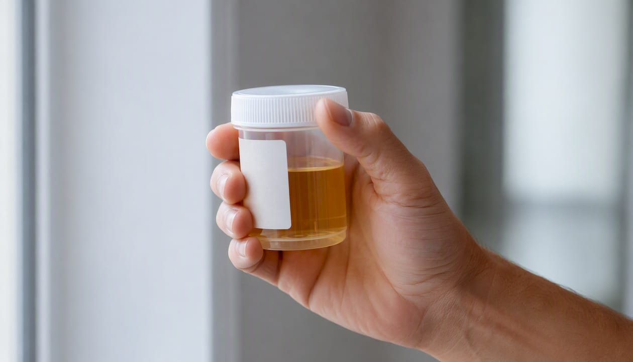 Urine sample bottle for drug testing