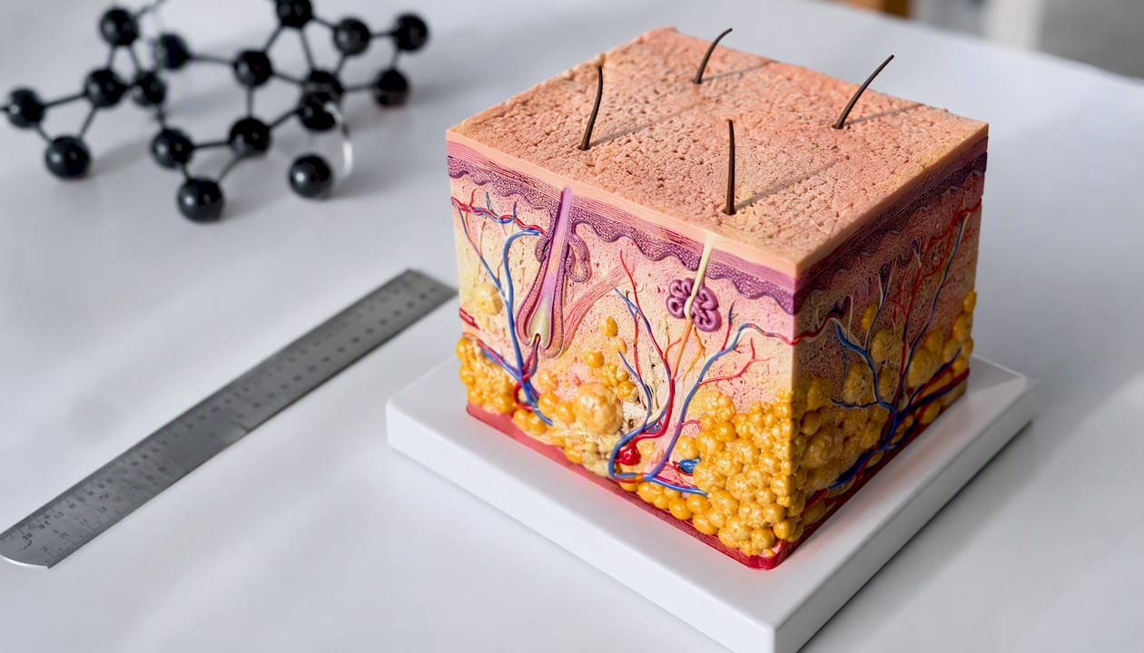 Macro view of fat tissue model