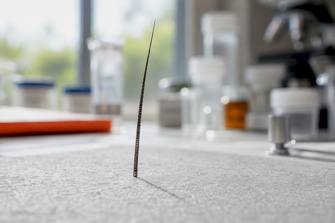 Close-up hair strand for drug testing