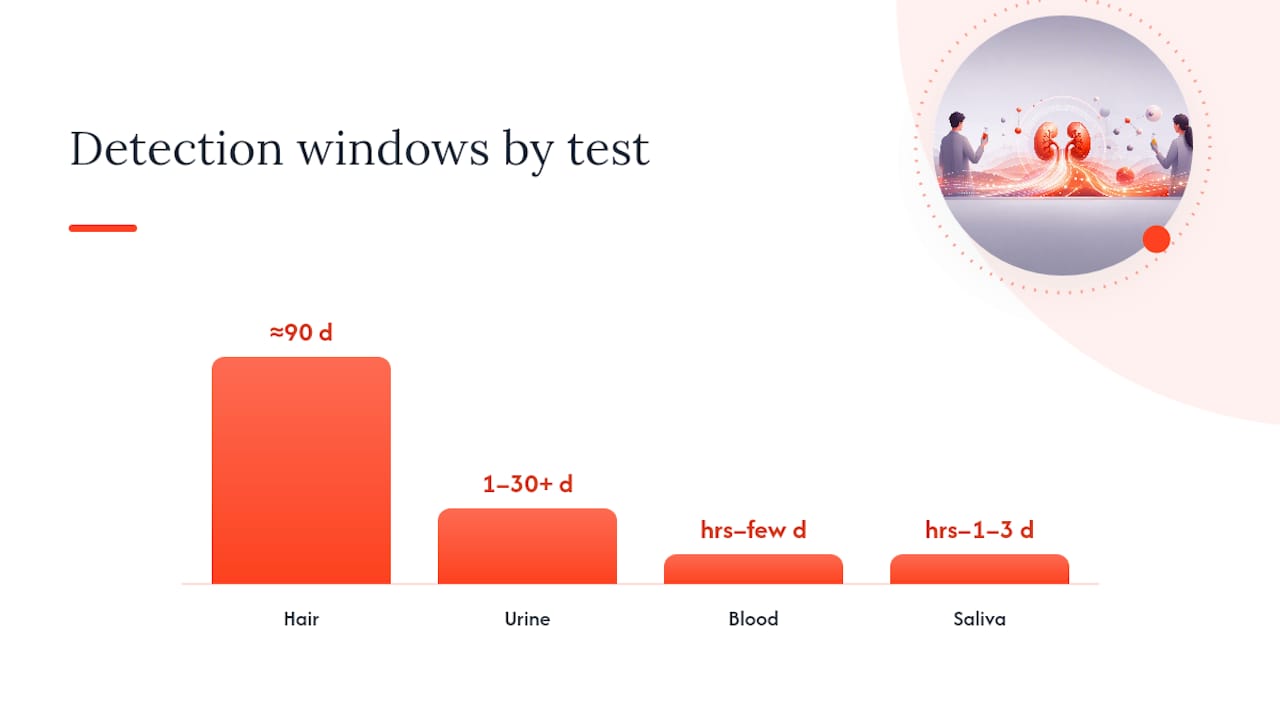 Does a Detox Drink Work the Same Across Urine, Hair, Blood, and Saliva Tests? — overview diagram