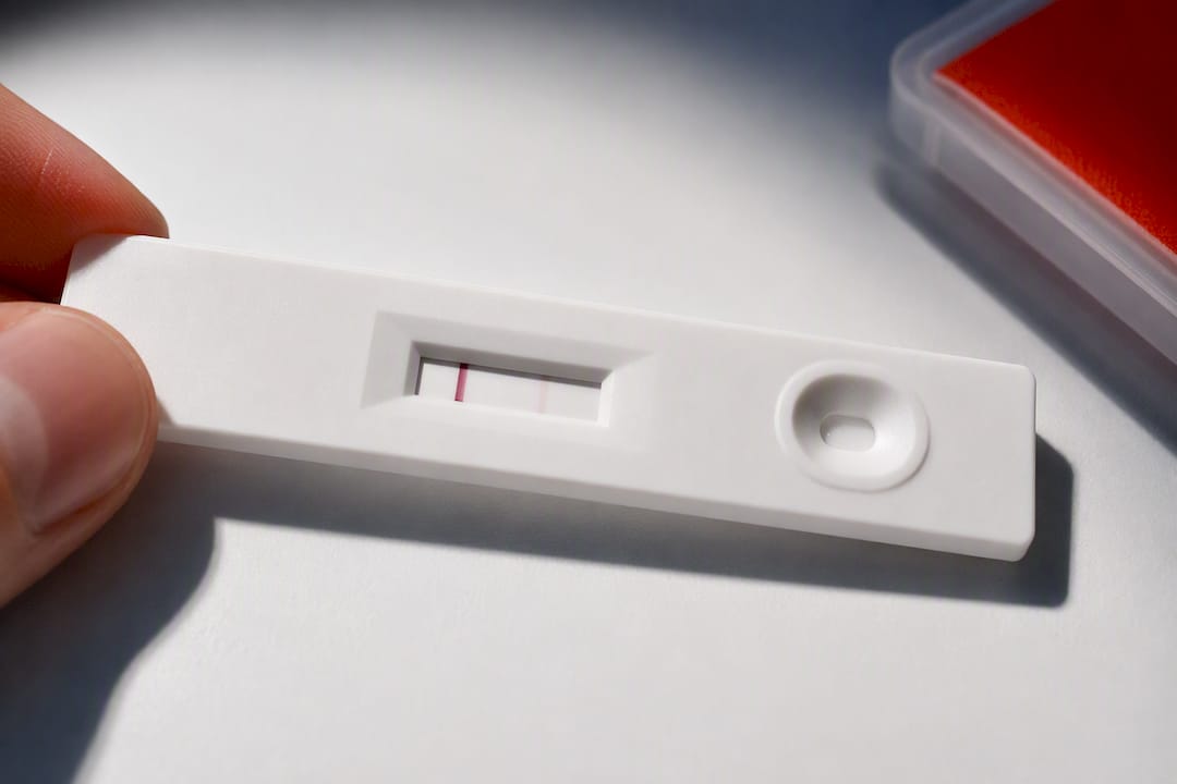 Faint test line beside clear control line