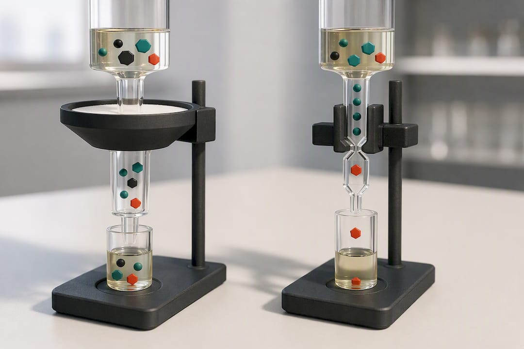 Illustration comparing broad screening and precise confirmation
