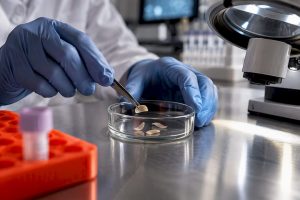 Fingernail clippings prepared for laboratory testing