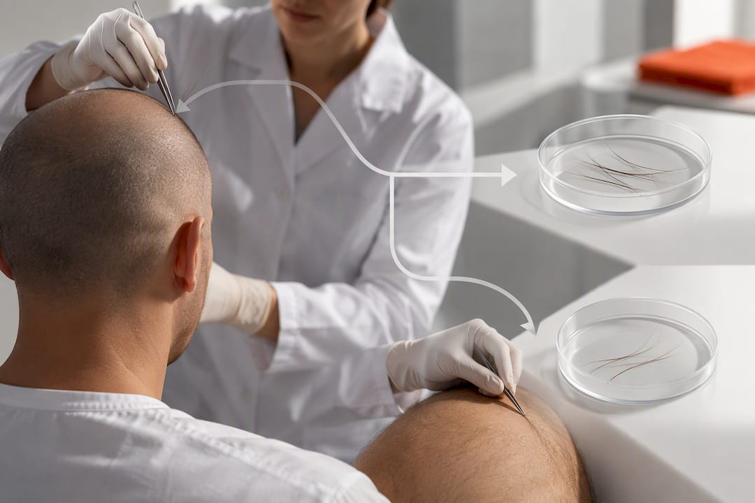 Illustration showing alternate body hair sampling