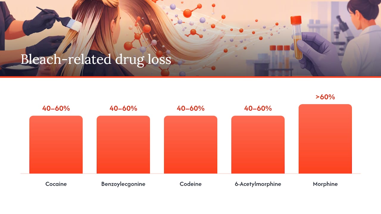 Bleach and Hair Drug Tests: What Actually Happens Chemically — overview diagram