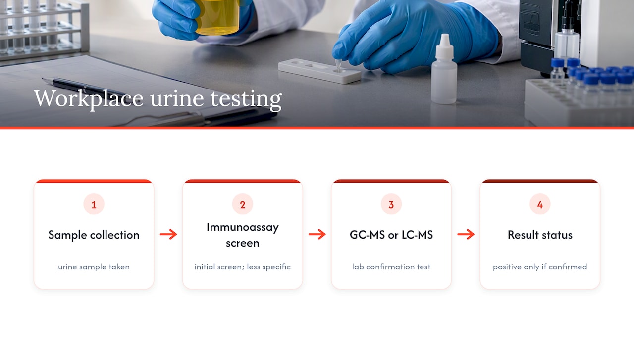 Two-stage drug test confirmation process