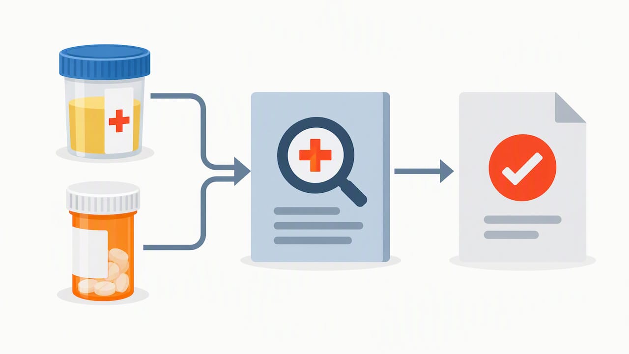 Review stage checks medication and lab findings