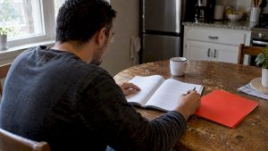 Worker reviewing an employer drug policy