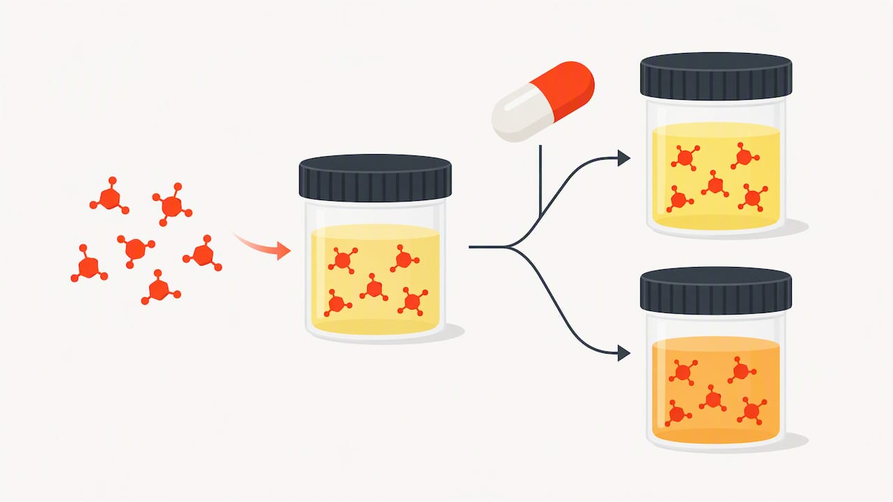 Vitamin capsule beside unchanged THC metabolites
